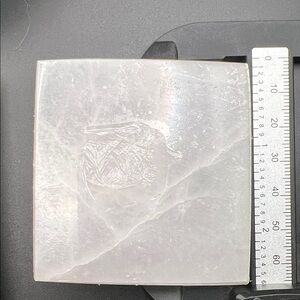 Satin spar gypsum selenite charge plate